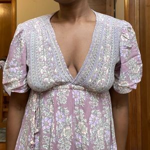 pink mini wrap dress